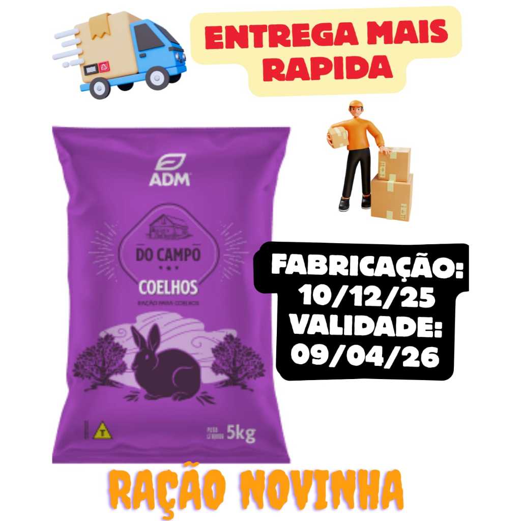Ração Natural Adm Presence Para Coelhos Reduz Od