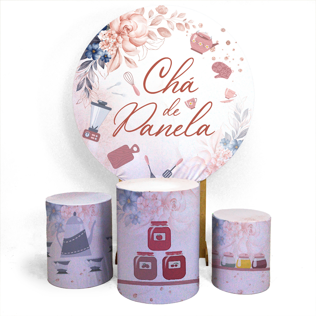 Trio Capa Cilindro + Capa Painel Redondo 1,50 Chá