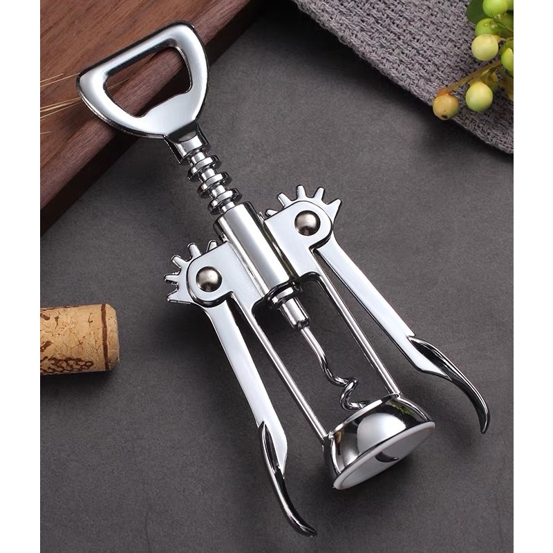 Abridor De Garrafa Vinho Saca Rolha Tipo Borboleta