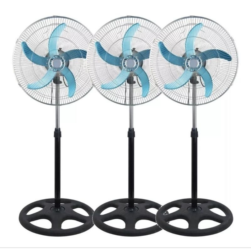 Kit Caixa com 3 Ventiladores Turbo Coluna Pedestal