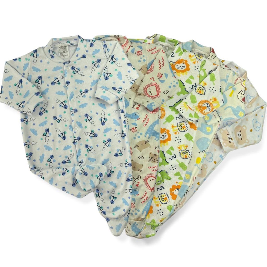 Macacão de Bebe Estampado Linha Basic Malha Canel