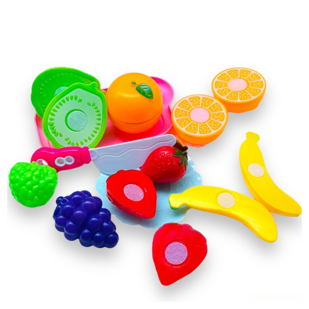 Kit Brinquedo Cortar Frutas E Legumes 5 Peças Div