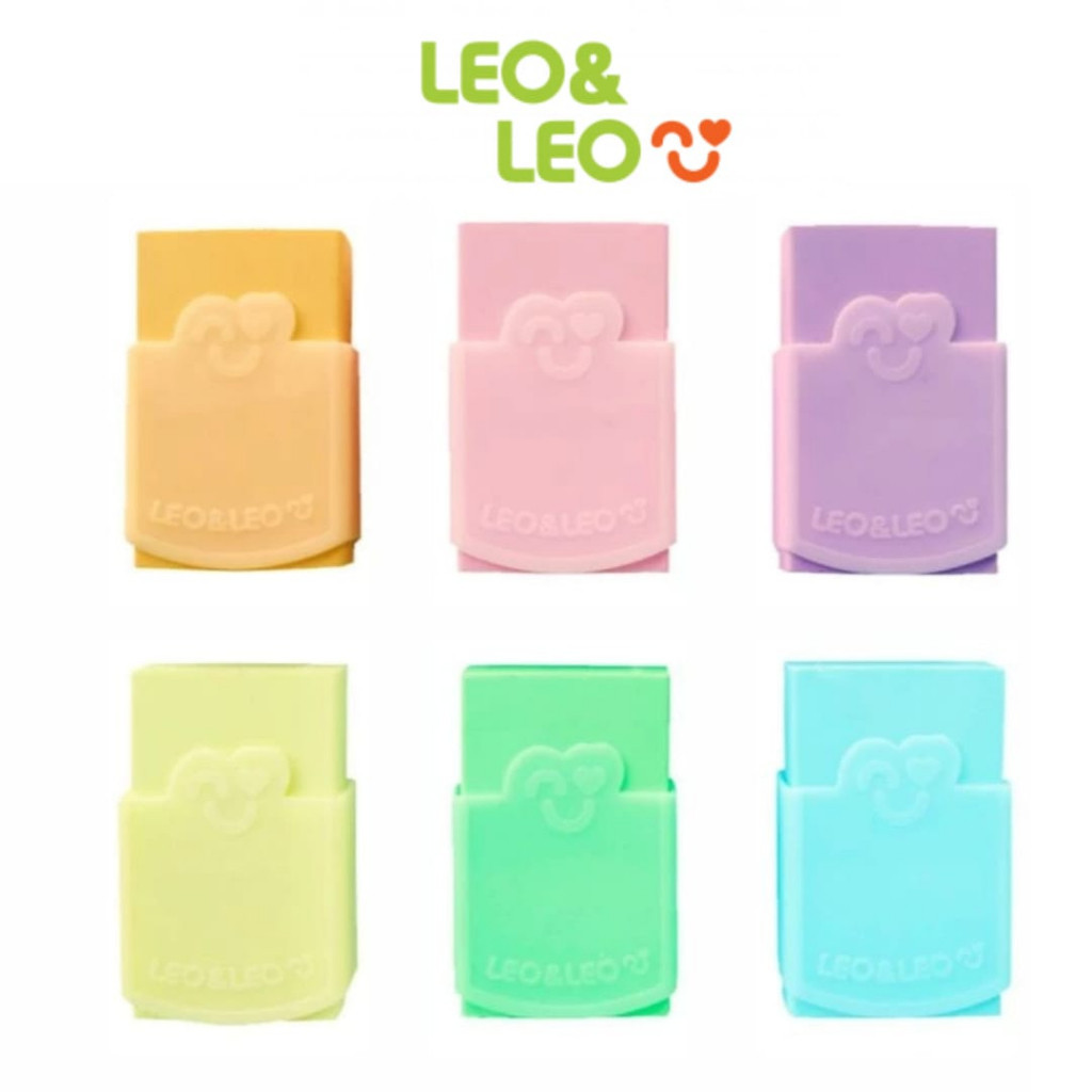 Borracha Escolar Plástica Color Pastel  Rosa Azul