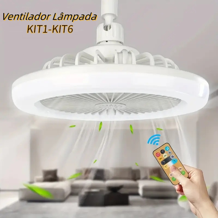 Ventilador Lâmpada De Teto Ajustável Luz 30W Led