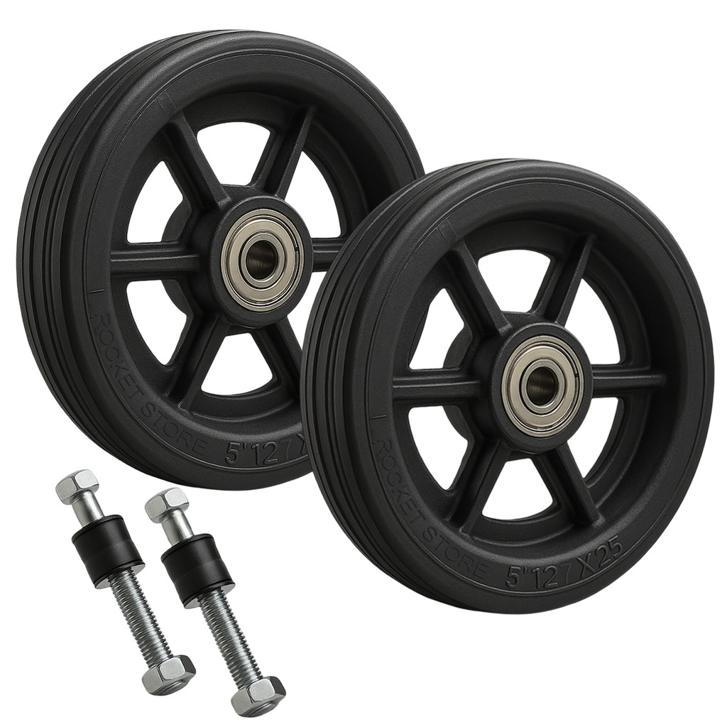 Rodinha Dianteira Preta Aro 5 Para Cadeira De Roda