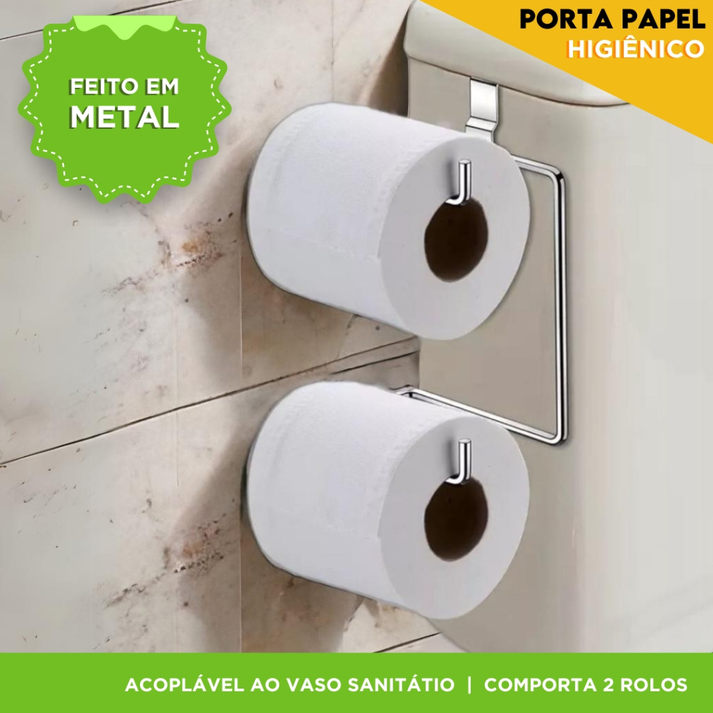 Suporte Para Papel Higiénico Duplo Para Caixa Aco