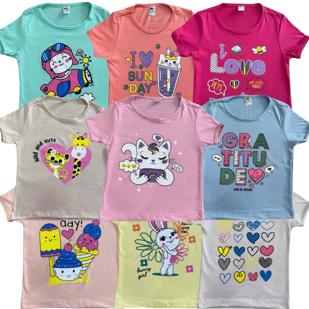 Kit 3 Camisetas Manga Curta Menina Estampado Desen