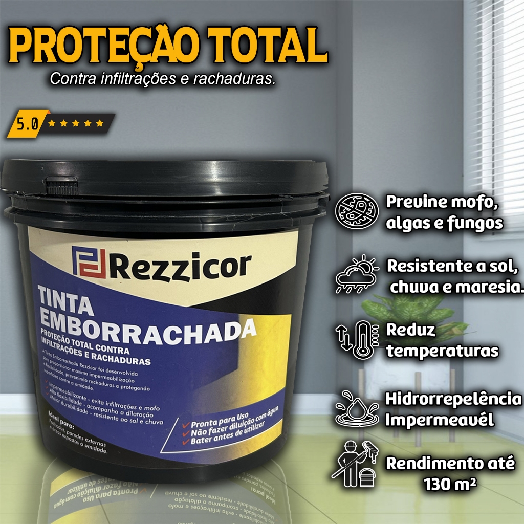 Tinta Borracha Líquida Rezzicor 12kg Flexível La