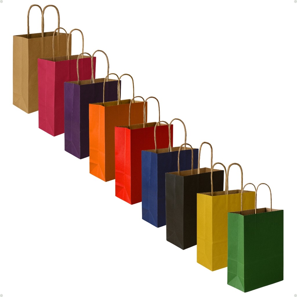 Sacola Presente Kraft Colorido Tamanho P 21,5×