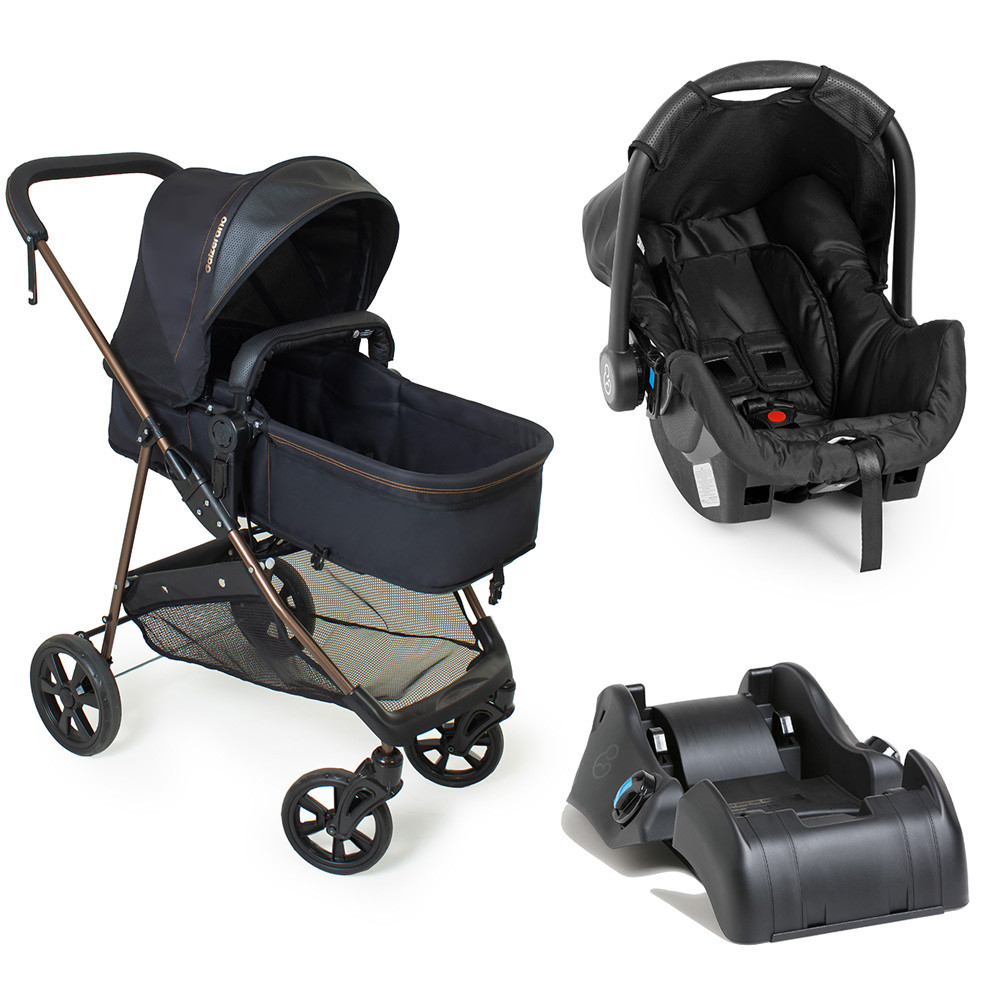 Carrinho Bebê Conforto e Base Napoli Trio Cobre G