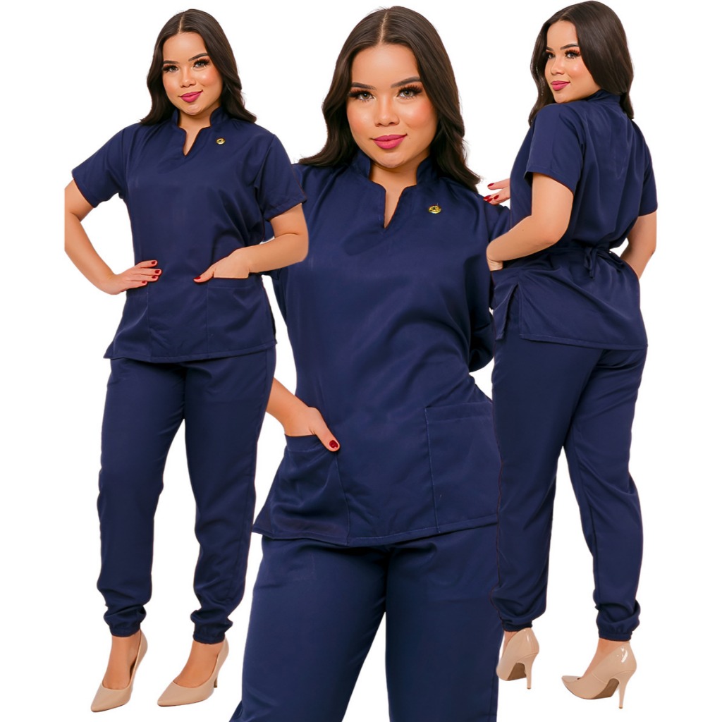 Pijama Cirúrgico Feminino Luxo Jogger Scrubs Gaba