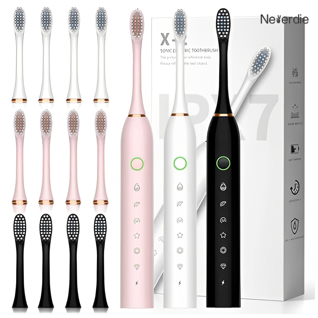 Escova De Dentes Elétrica IPX7 Com Cabeça Substi