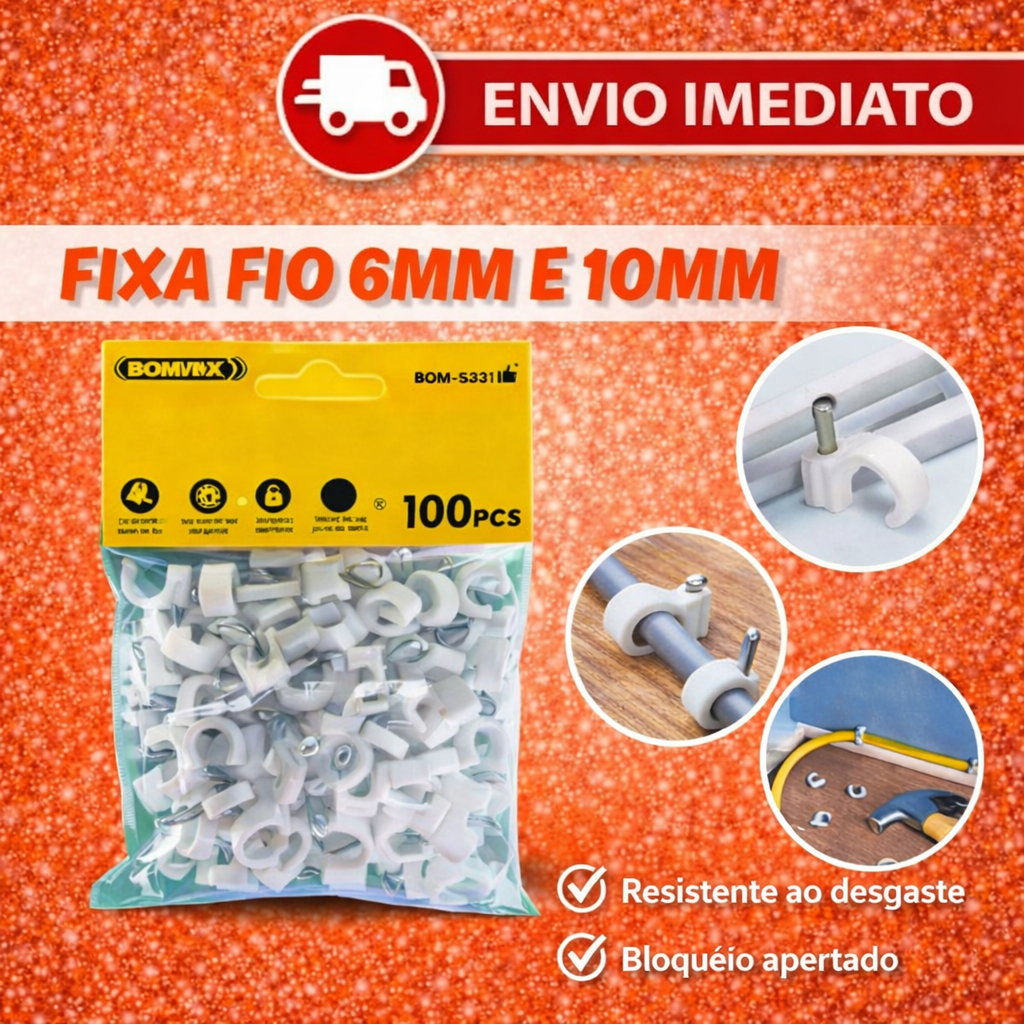 Grampo Miguelão Fixa Cabo Coaxial R6 Com Prego V�