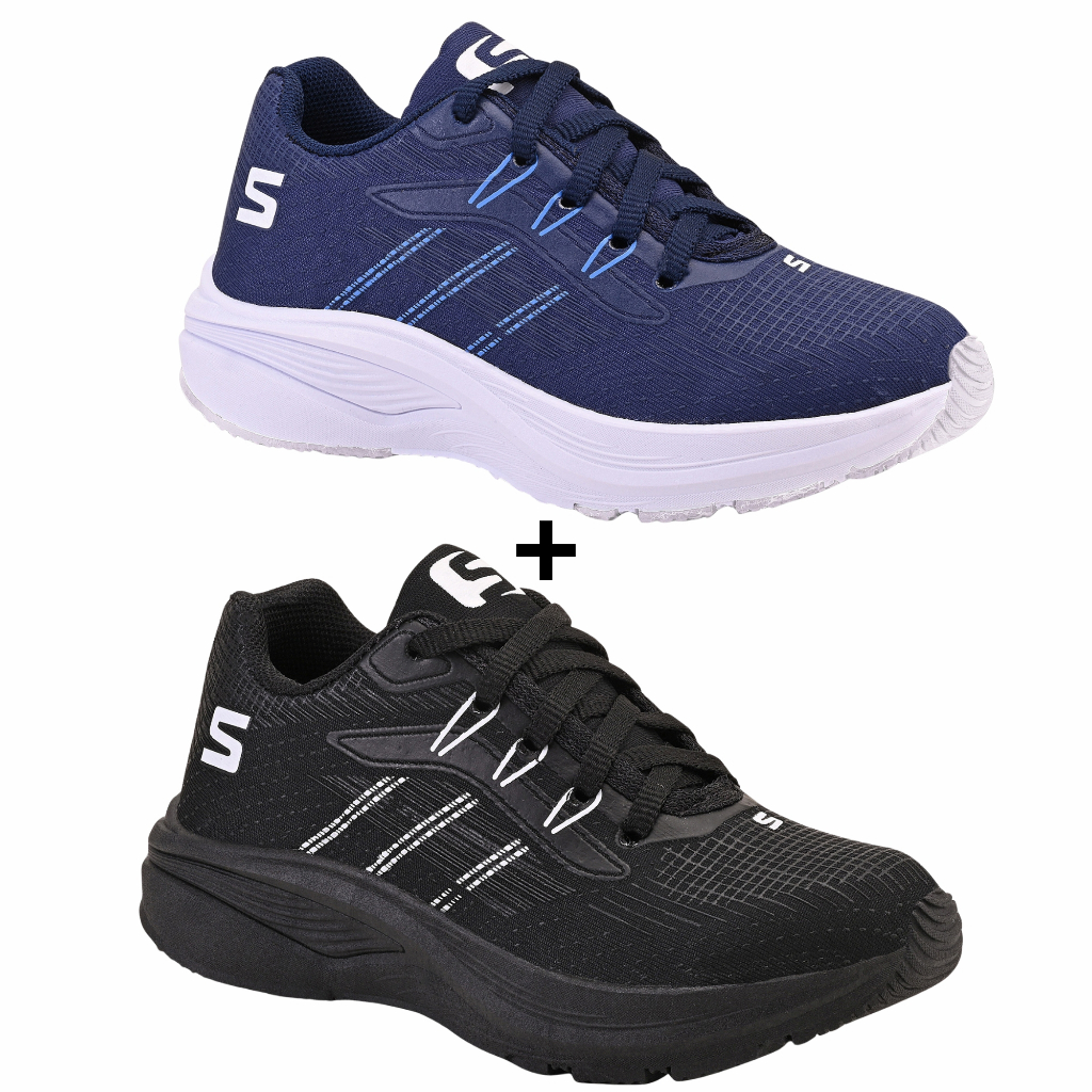 Kit Tênis Infantil Escolar Masculino Calce Fácil