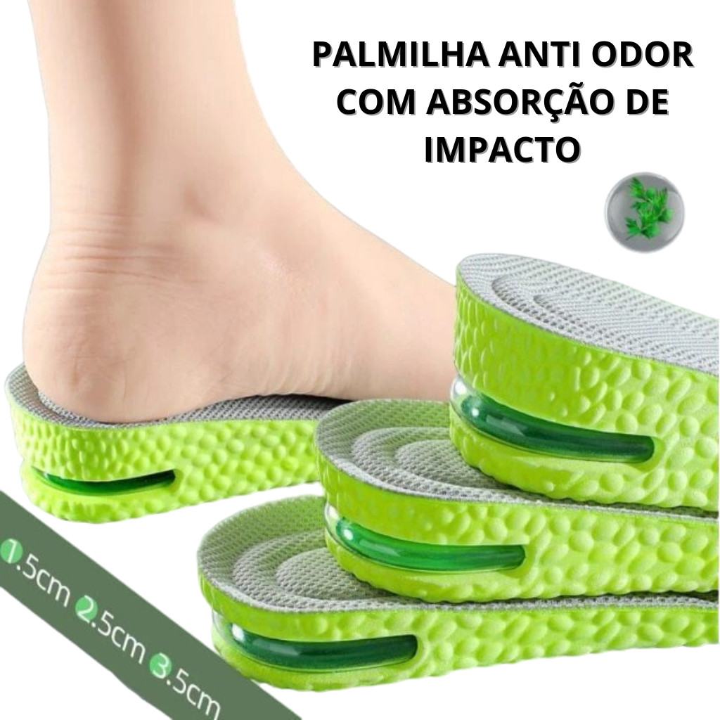 Palmilha Altura Verde Espuma Conforto Gel Elevador