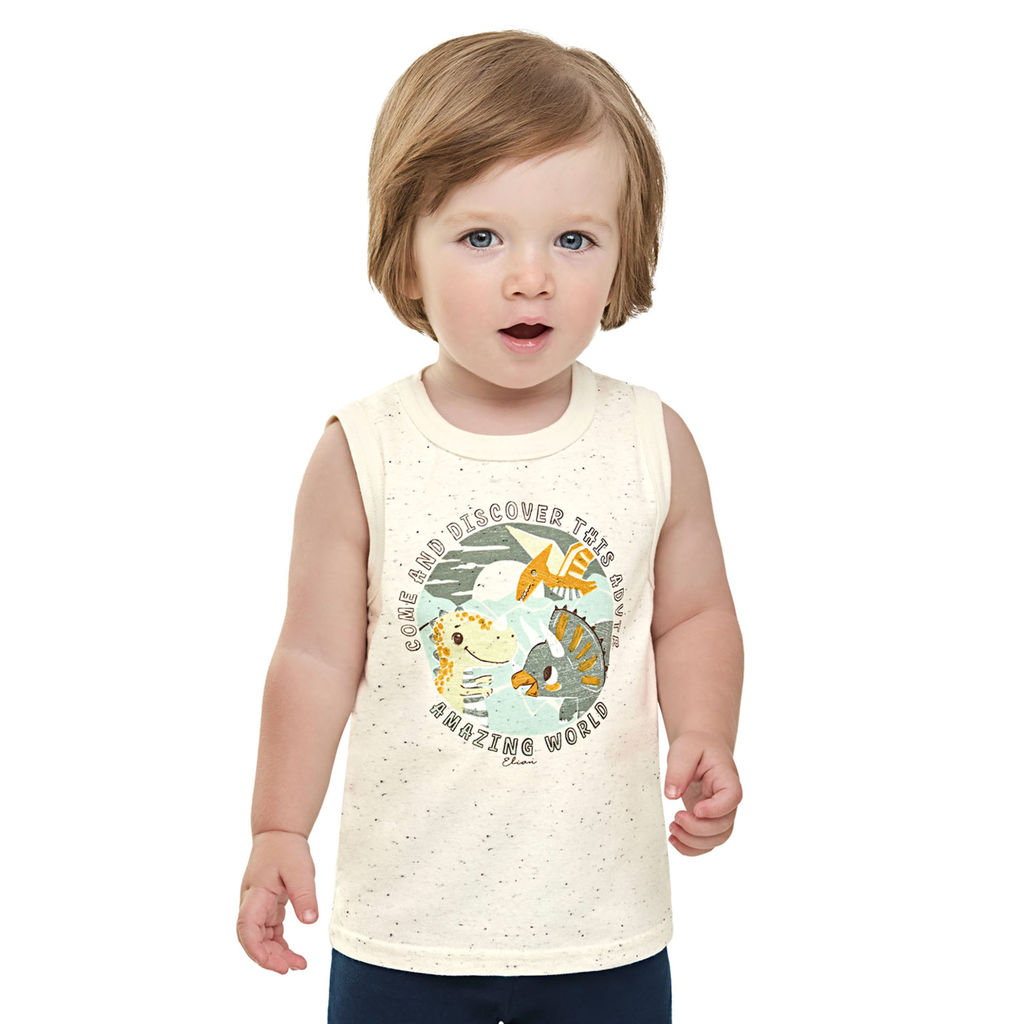 Regata Bebê Menino Botonê Dino Elian Bege