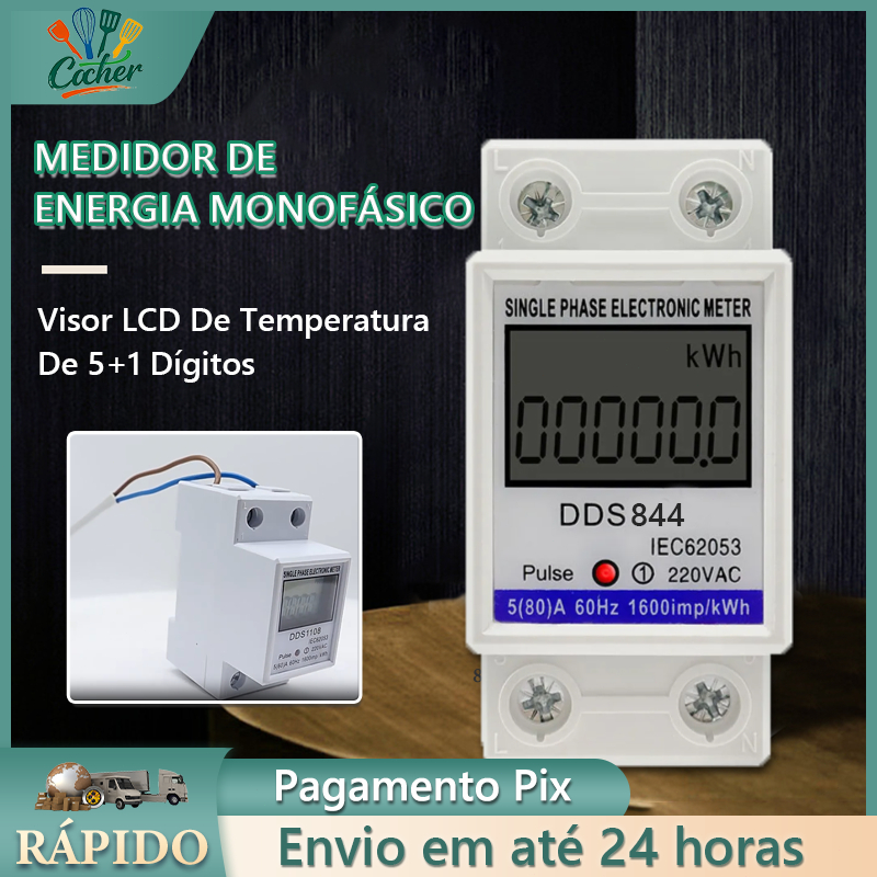 Medidor Consumo De Energia Monofásico Com LCD Dis