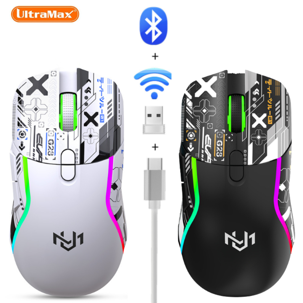 Mouse Gamer Sem Fio 2.4GHz + Bluetooth 5.0 RGB Rec