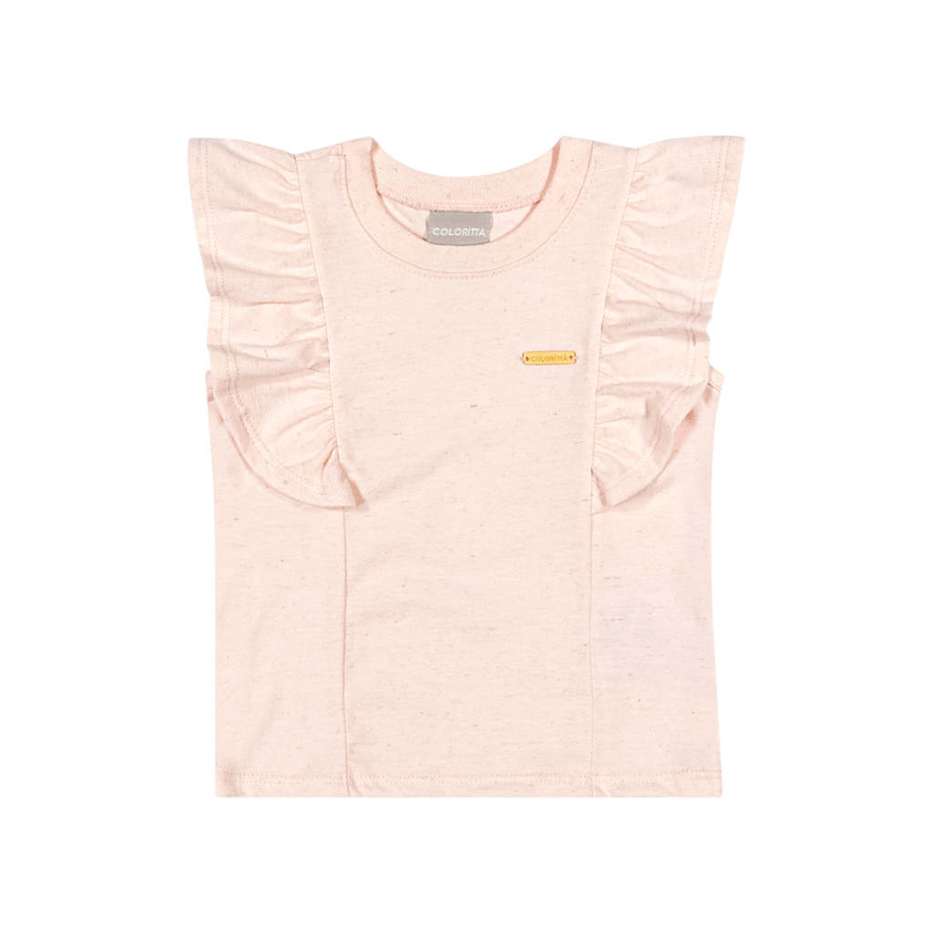 Blusa Infantil Menina com Babado Colorittá Rosa