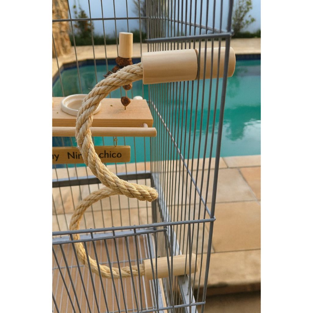 Poleiro  Flexível de Sisal para Calopsita, Periqu