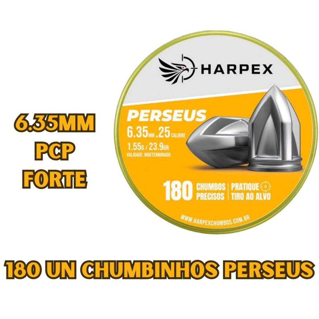 Chumbinho Harpex Perseus 6.35mm  180un  Pointed 1,