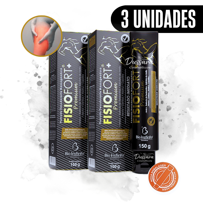 KIT COM 3 Pomada Massageadora Fisiofort  Bio Insti