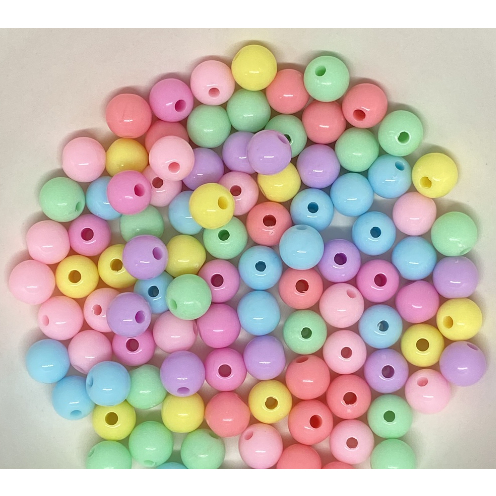 Contas Miçanga Bola Plástica colorida 8mm 50g ou