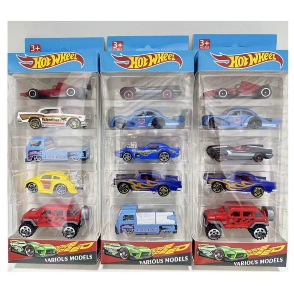 Brinquedo de Kit Coleção com 5 Carrinhos De Ferr