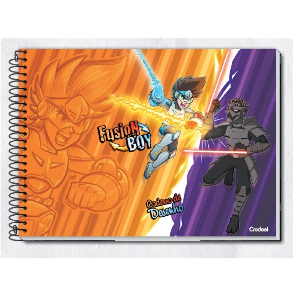 Caderno de Desenho Espiral 60 Folhas Fusion Boy CR