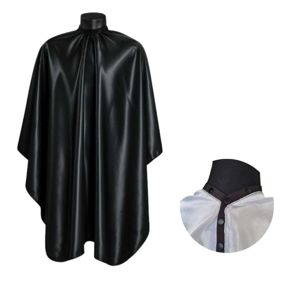 Capa de Corte Barbeiro Fecho em Botão Cetim Cabel