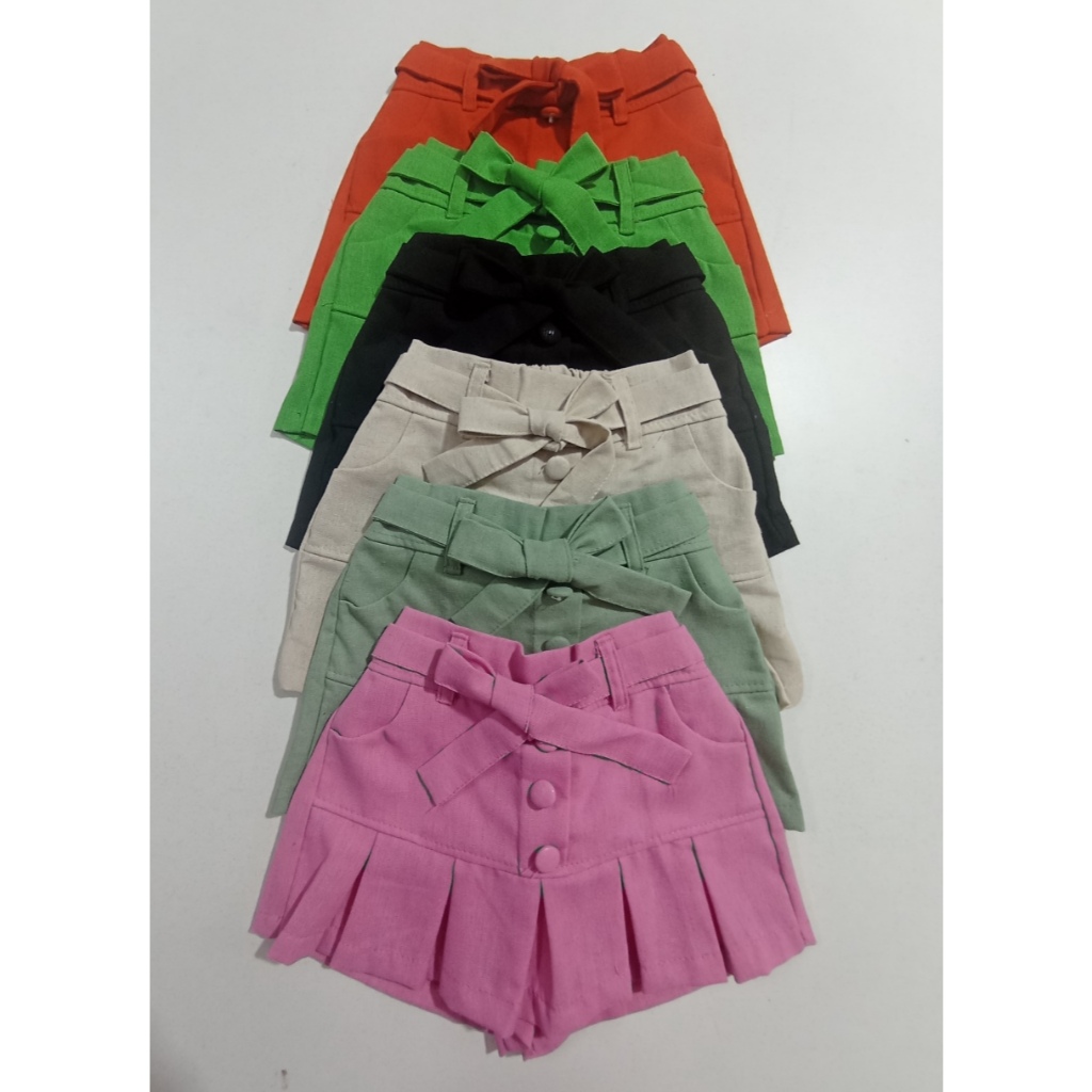 Short Saia Linho Infantil Menina Blogueirinha Tama