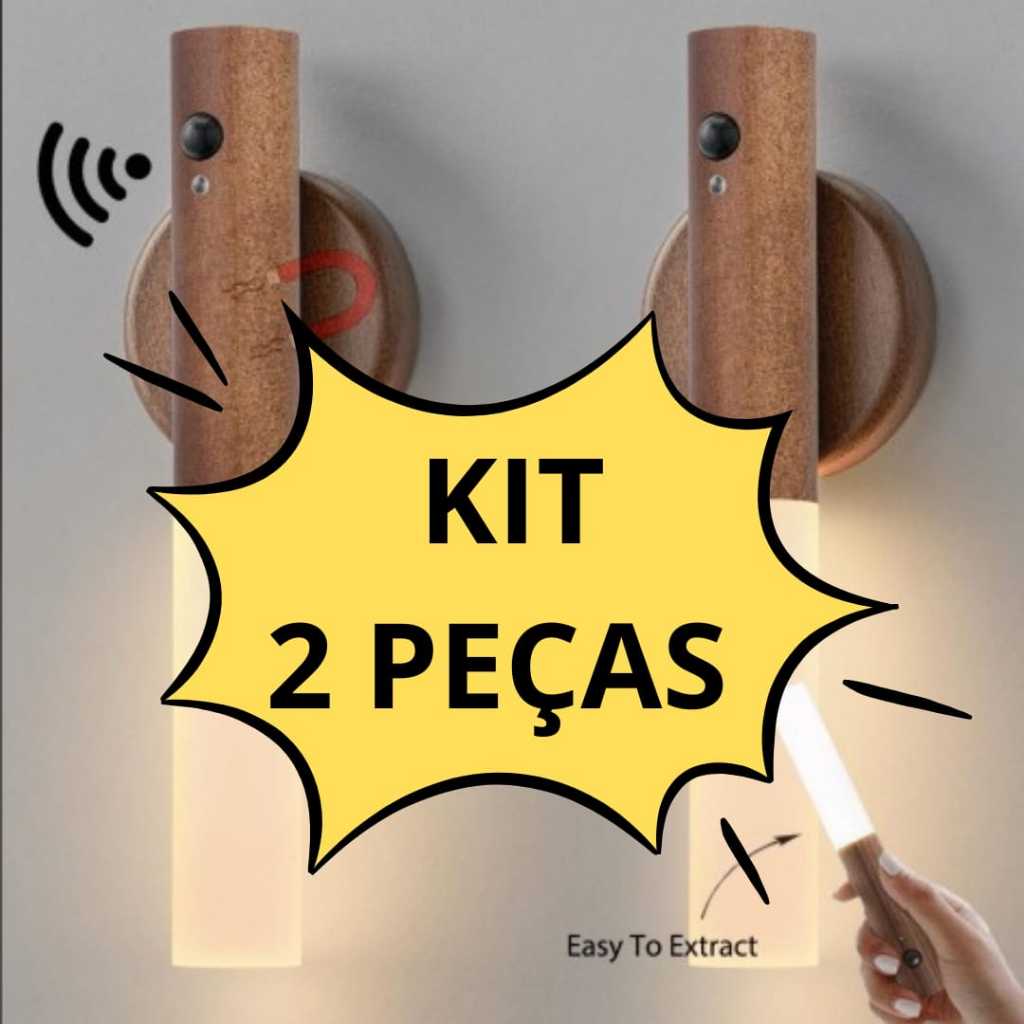 KIT 2 Luz Noturna Inteligente com Sensor LED Lâmp
