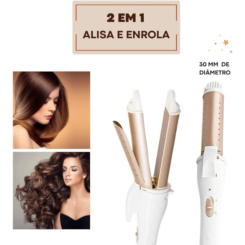 Chapinha 2 Em 1 Modelador De Cachos De Barril 30mm