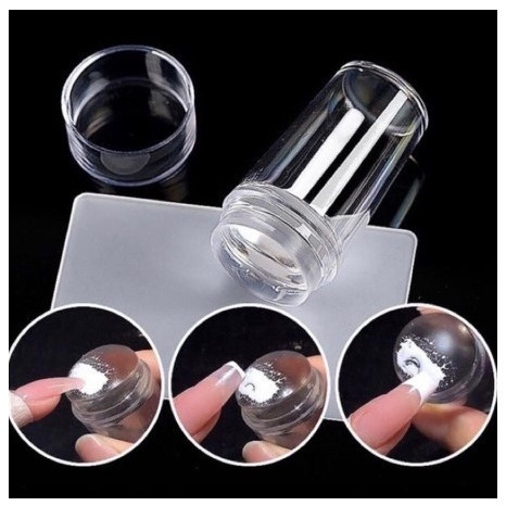 Carimbo C/ Placa de Unha Transparente de Silicone