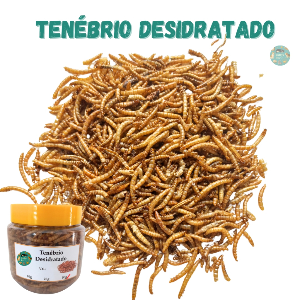Tenébrio desidratado, petisco para aves, roedores