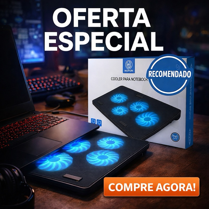 Base Cooler para Notebook com 4 Cooler Silencioso 