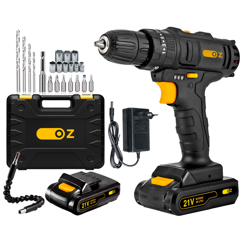 Parafusadeira Furadeira 21V 2 Baterias Com Maleta 