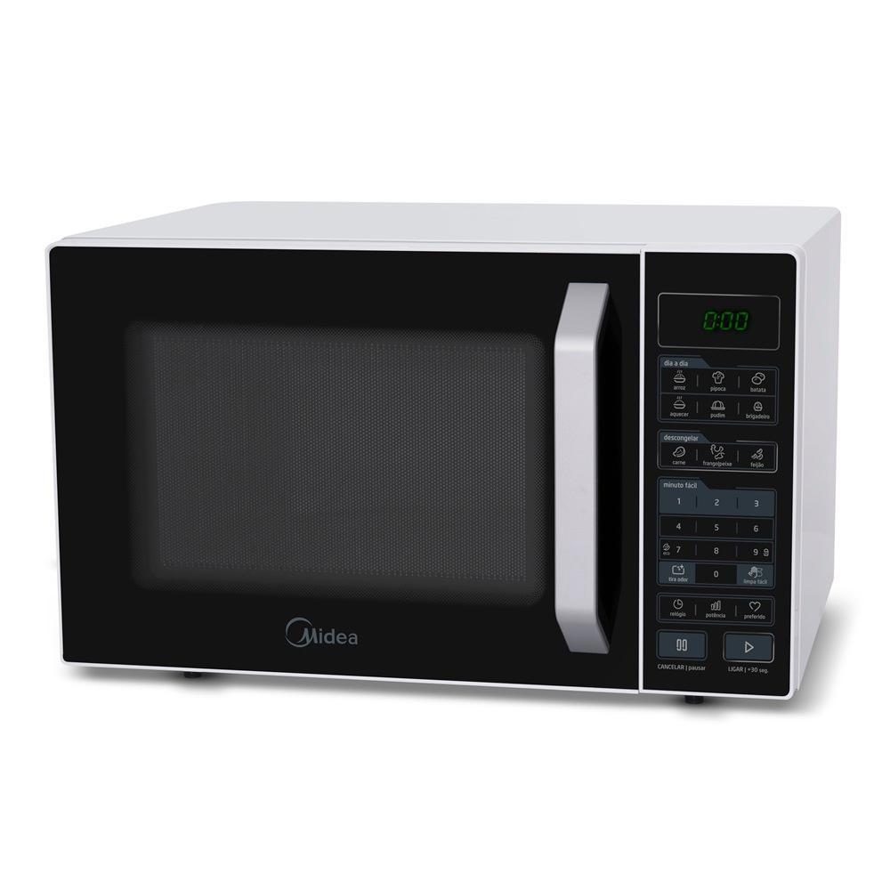 Forno Micro-ondas Midea 27 Litros 800W Branco e Pr