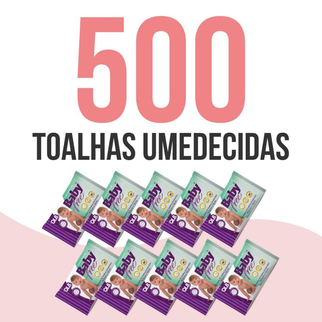 KIT 10 LENÇO/TOALHA UMEDECIDA BABY FREE C/50
