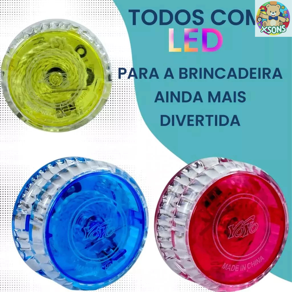 Kit 6 Io-io (ioio,yo-yo) Infantil Com Led Com 6 Yo