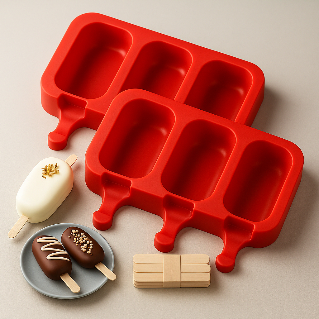 kit 2 Forma de Sorvete Molde de Picolé de Silicon