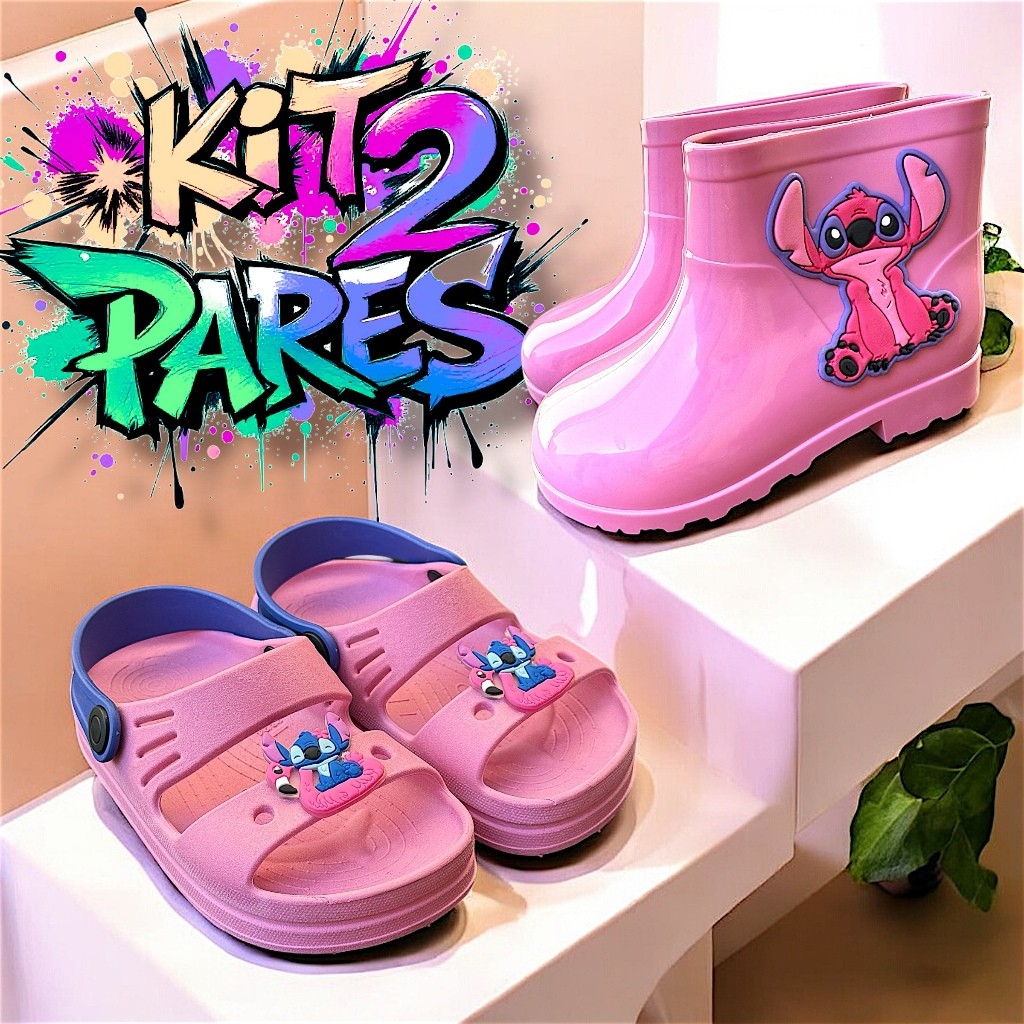 Kit 2 Pares Galocha e Sandália Papete Infantil Me