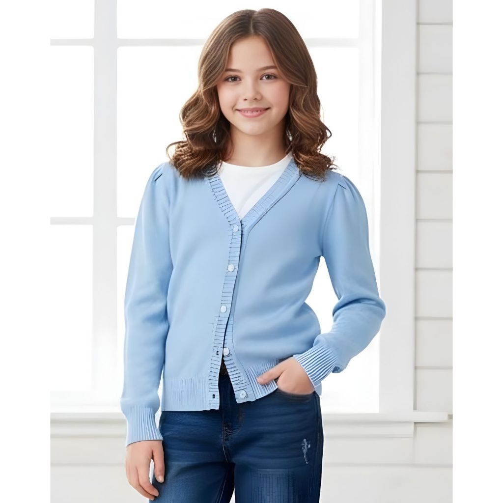 Casaquinho Infantil Feminino Botão Tricot Menina 