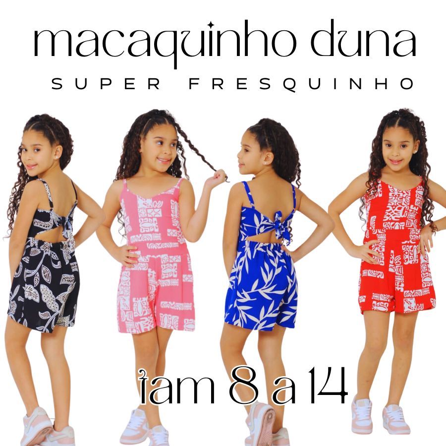 Macaquinho Estampado DUNA  Menina Bloguerinha Infa
