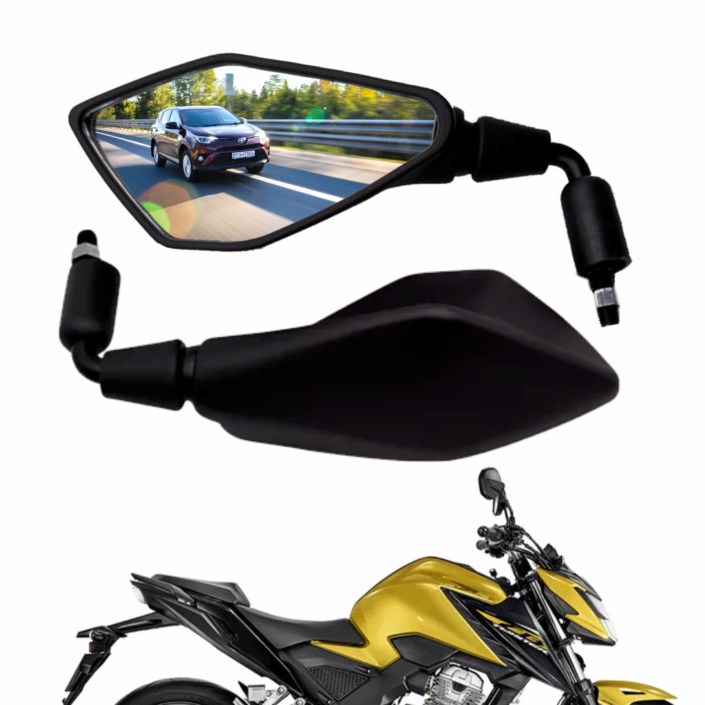 Retrovisor Z400 Haste Curta Rebaixada Convexa Moto