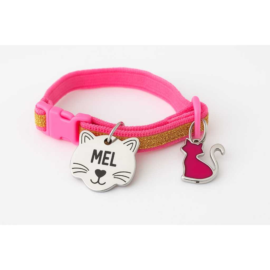 Coleira para Gato Anti Enforcamento com Plaquinha 