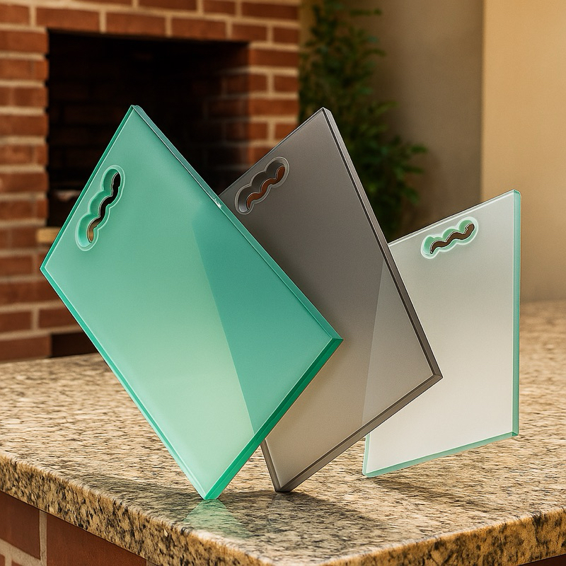 Tábua de corte de carne/churrasco vidro INQUEBRAV