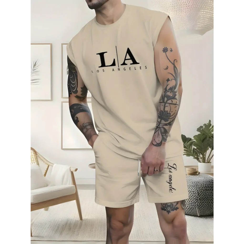 Conjunto Regata Machão L A Los Angeles Camiseta C