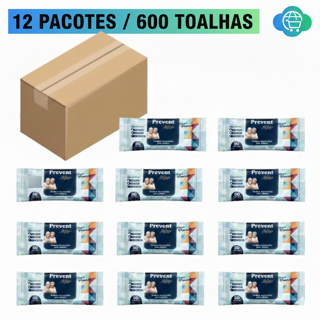 KIT  Lenços Umedecidos Geriátricos Prevent | Cai