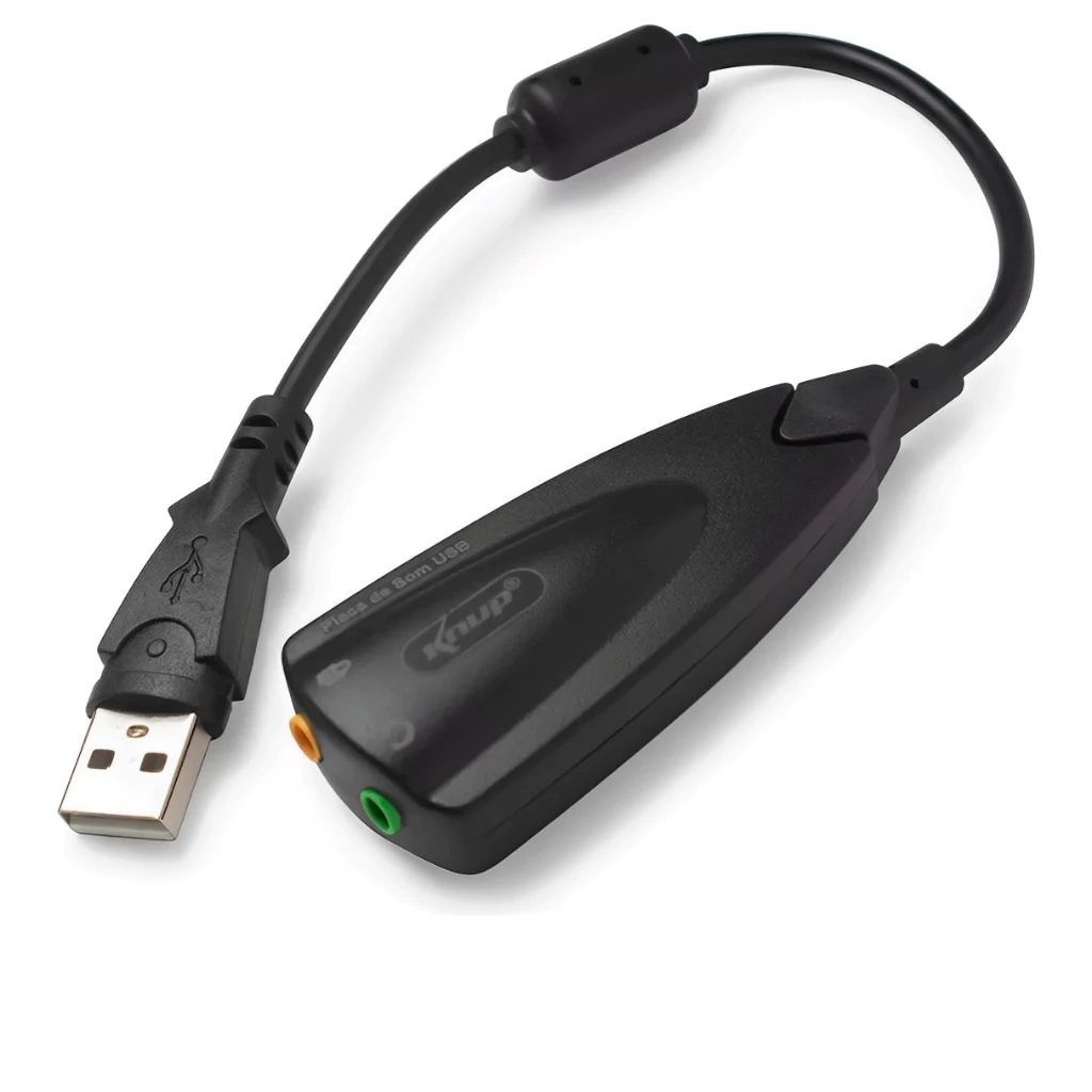 Placa De Som Áudio Externo Adaptador Usb 7.1 Note